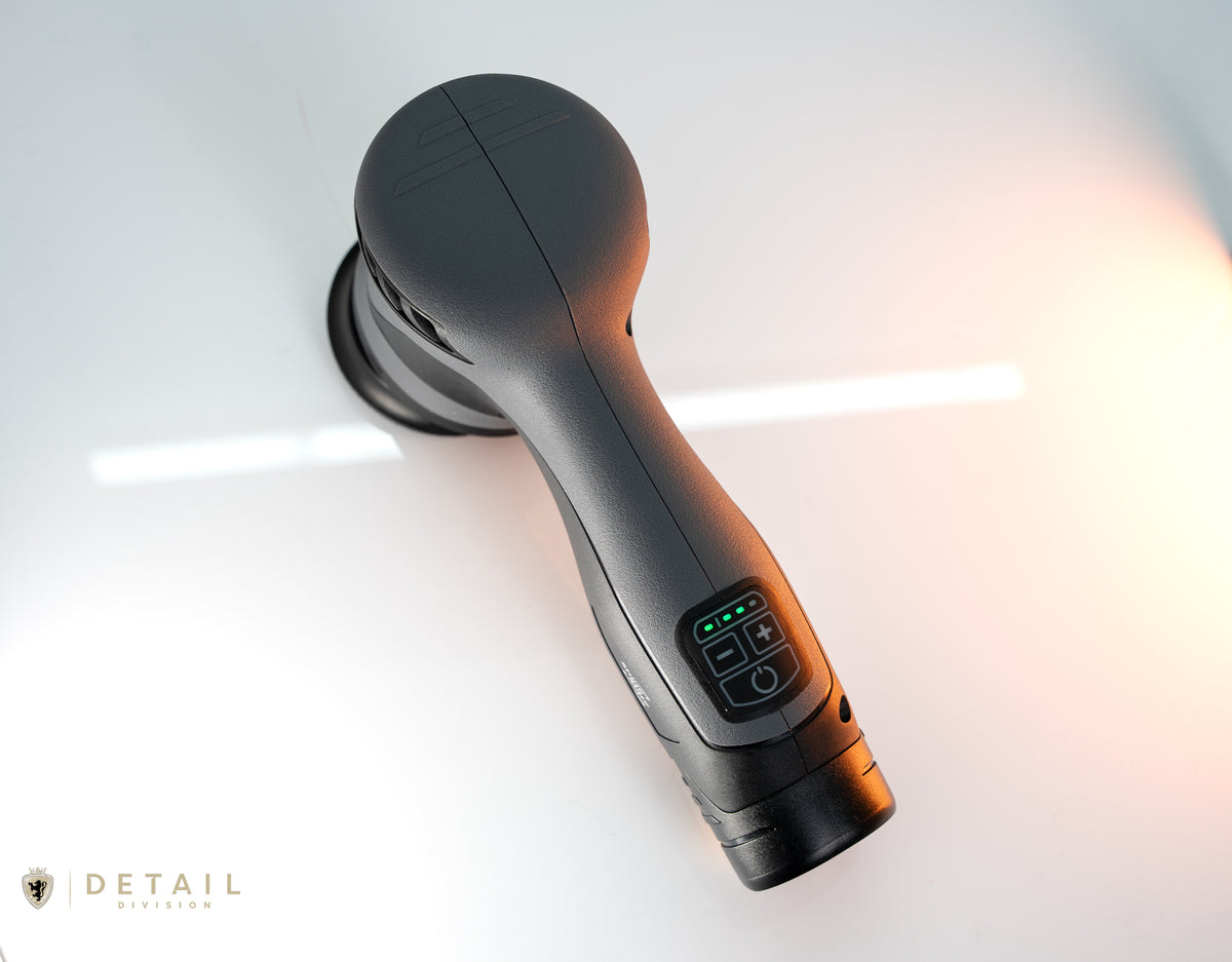 Car detailing da polisher with control panel on a white background