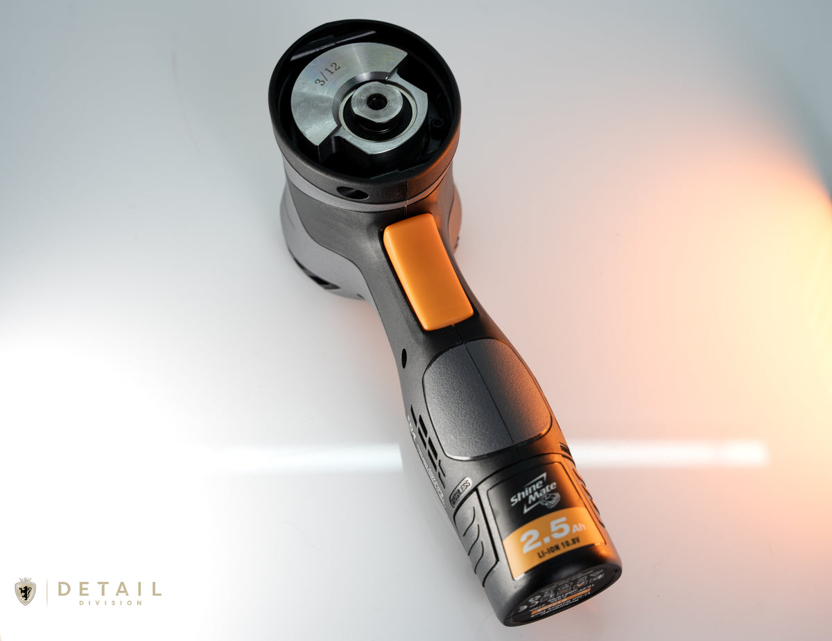 Black and orange DA tool on a gradient background