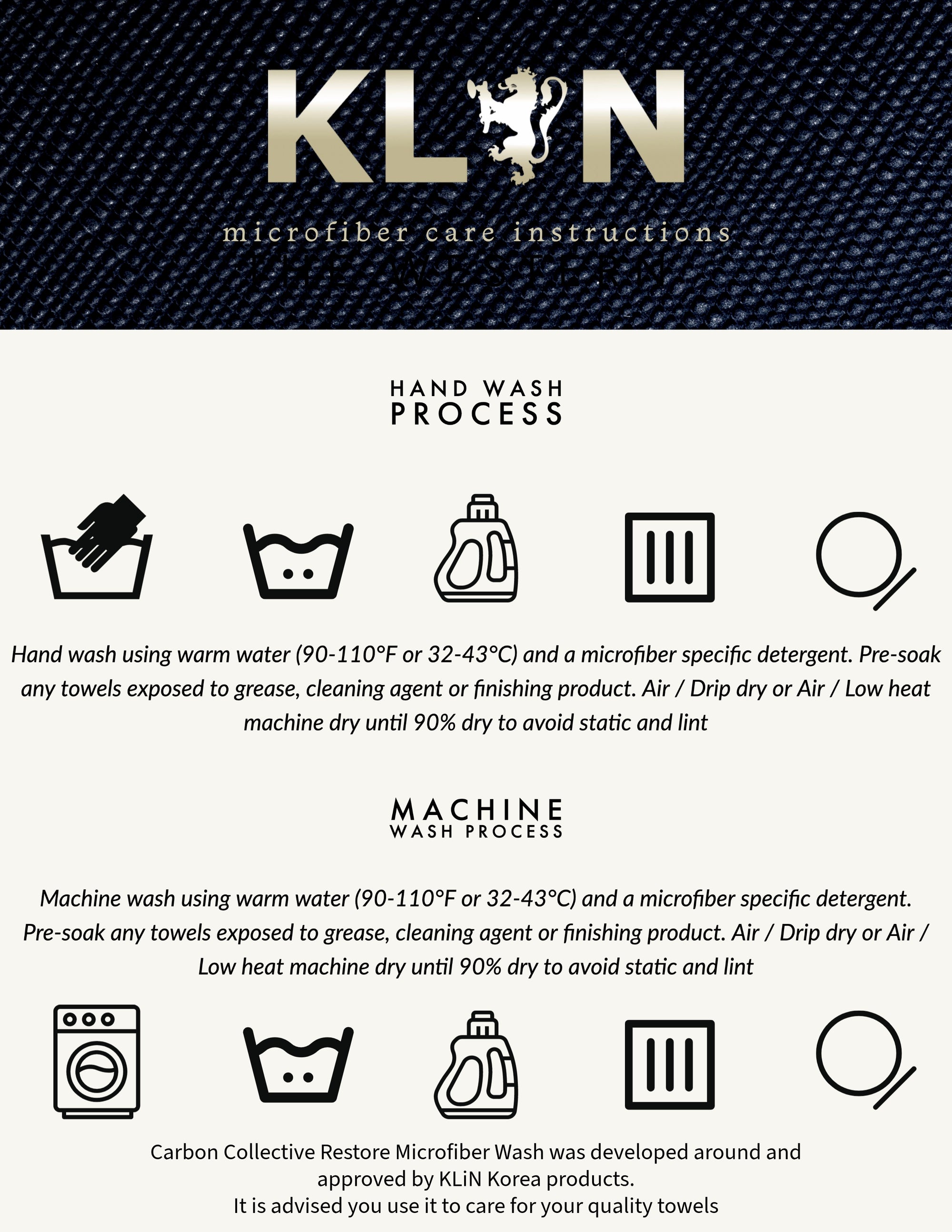 KLiN Drying Duo Microfiber Drying Towel (L)